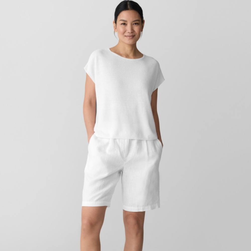 Eileen Fisher Linen Boxy Top XXS XS
